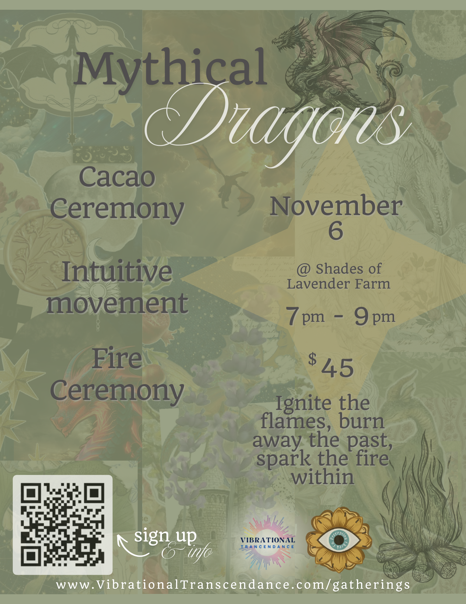 Official Dragon Fire Ceremony artwork from Vibrational Transcendance