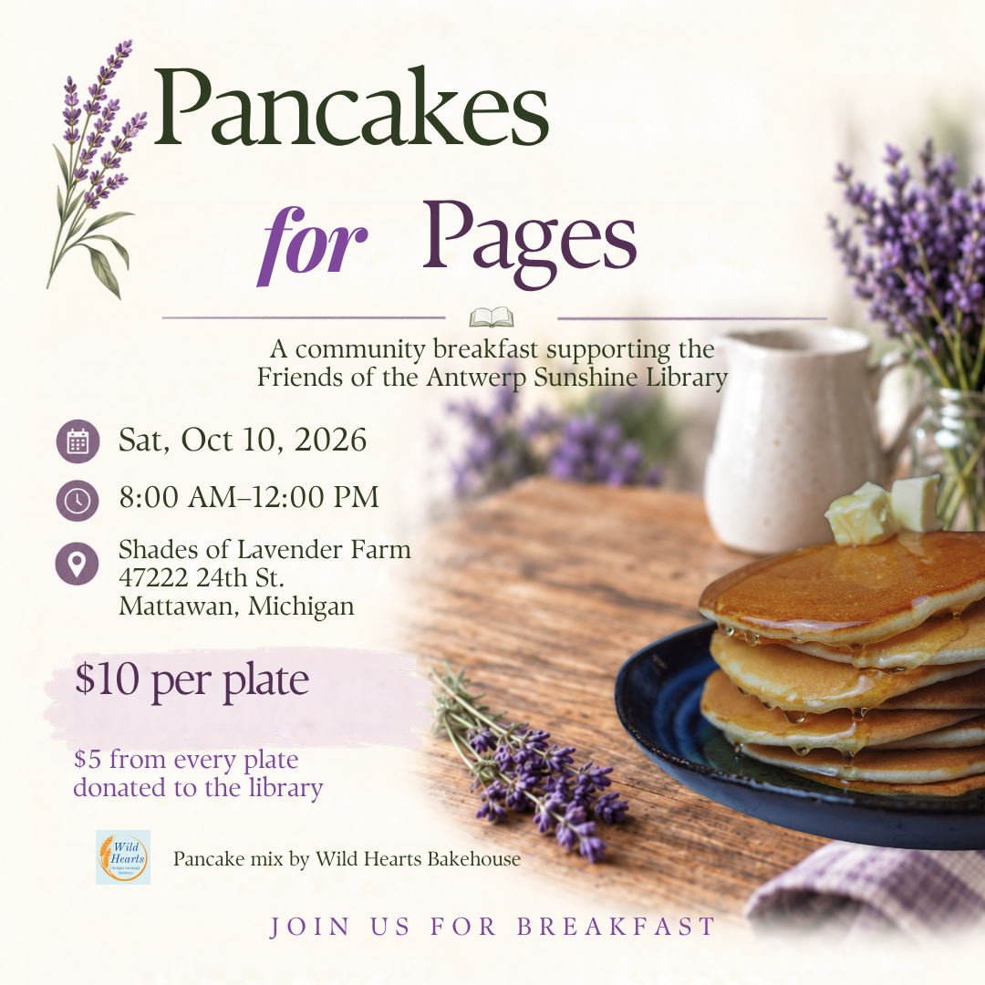 Pancakes for Pages event at Shades of Lavender Farm on October 10, 2026